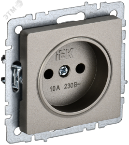 Розетка 1-м 10А С/У Шампань Brite