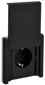 Розетка 1-м 16А С/У З/К со шторками с крышкой IP44 Металл Черный Forte&Piano