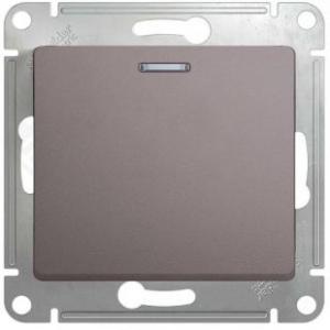 Переключатель 1-кл 10А С/У с индикатором Платина Glossa
