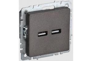 Розетка USB А+А 3,1А С/У Черный Brite