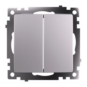 Переключатель 2-кл 10А С/У Серебро Катрин