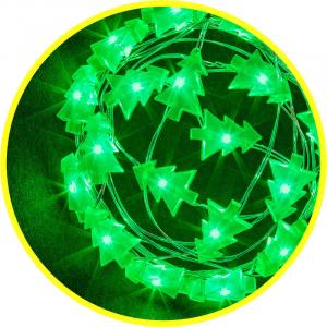 Гирлянда Зеленые елочки 2,3м IP20 NGF-DM002-20G питание 2AA Navigator