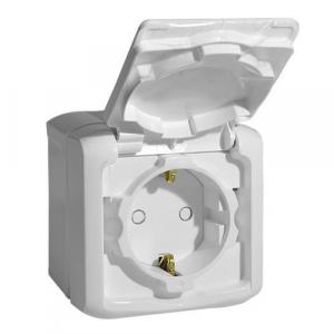 Розетка с/з с шт IP44 белый Legrand Quteo