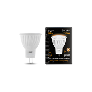 Лампа светодиодная Gauss MR11 3W GU4 2700K FR