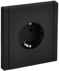Розетка 1-м 16А С/У З/К винтовое крепление Металл Черный Forte&Piano