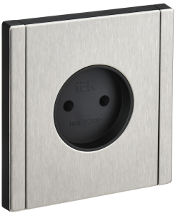 Розетка 1-м 10А С/У винтовое крепление Металл никель Forte&Piano