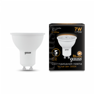 Лампа светодиодная GU10 7W 3000K MR16 Gauss