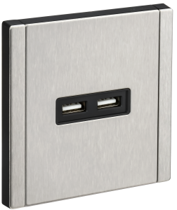 Розетка USB А+А 3,1А С/У Металл никель Forte&Piano