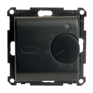 Терморегулятор для теплого пола 250В 3500Вт С/У Черный Катрин