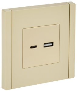 Розетка USB А+С 3,1А С/У Ваниль Forte&Piano