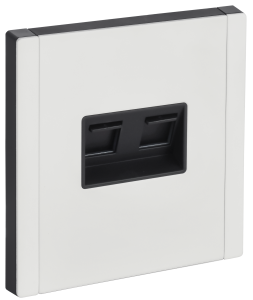 Розетка RJ11+RJ45 кат.5Е С/У Металл Белый Forte&Piano