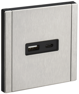 Розетка USB А+С 18Вт С/У Металл никель Forte&Piano