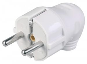 Вилка разборная угловая с з/к 16А белая ВПу11-01-Ст IEK