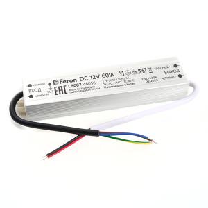 Блок питания для сд ленты 12V IP67 60W (драйвер) LB007 Feron