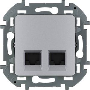 Двойная розетка RJ 45 - категория 6 - UTP Алюминий Legrand INSPIRIA