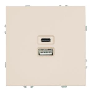 Розетка USB 2-м + type C 250B 3A max 20W С/У Кашемир Эмили