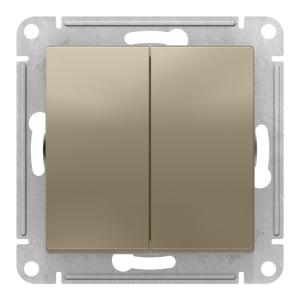 Переключатель 2-кл 10А C/У перекрестный Шампань AtlasDesign
