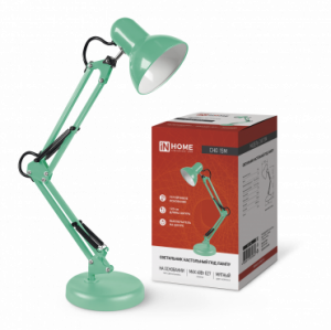 Светильник настольный под лампу на основании + струбцина СНО 15М 60Вт E27 230В МЯТНЫЙ IN HOME