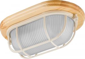 Светильник накладной овал  60W Е27 НБО 04-60-012 с решеткой дерево клен IP54 Feron