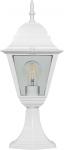 Светильник садово-парковый «Классика» (НТУ)  4104 1*60W, E27, 230V, IP44, цвет белый, 4-х гранник, на постамент, 150*150*410мм Feron