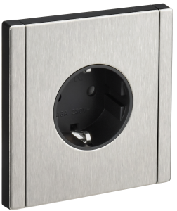 Розетка 1-м 16А С/У З/К Металл никель Forte&Piano