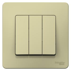 Выключатель 3-кл 10А С/У Бежевый Blanca