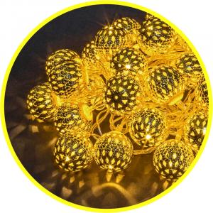 Гирлянда Фигурки Золотые шарики (металл) 3,9м IP20 теплый белый NGF-D003-30WW-230 Navigator