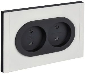 Розетка 2-м 10А С/У Металл Белый Forte&Piano