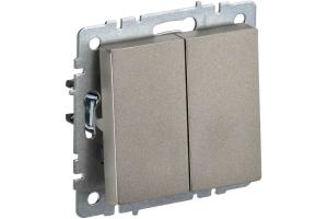 Выключатель 2-кл 10А С/У Шампань Brite
