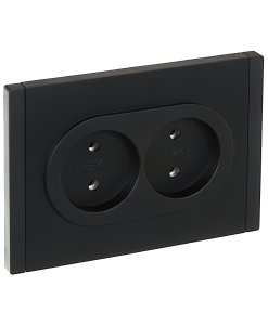 Розетка 2-м 10А С/У Черный Forte&Piano