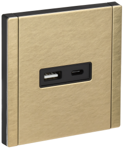 Розетка USB А+С 18Вт С/У Металл Шампань Forte&Piano