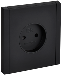 Розетка 1-м 10А С/У со шторками винтовое крепление Металл Черный Forte&Piano