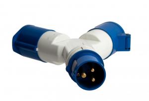 Розетка двухлучевая тип 1012 (2Р+РЕ, 16А, 220В, IP44) EKF