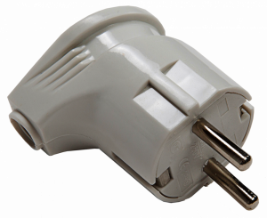 Вилка угловая с заземлением 16А белая 4110 IN HOME