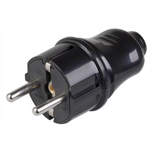 Вилка разборная прямая с з/к 16А черная ВПп10-02-Ст IEK