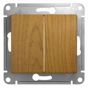 Переключатель 2-кл 10А С/У Дуб Glossa