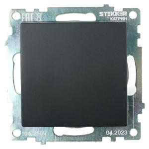 Переключатель 1-кл 10А С/У перекрестный Черный Катрин