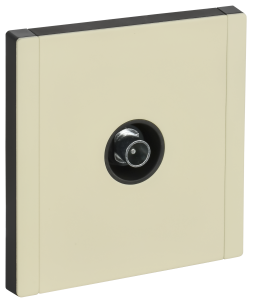 Розетка TV антенна С/У проходная Металл серый сланец Forte&Piano