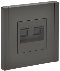 Розетка RJ45+RJ45 кат.6 С/У Серый Forte&Piano