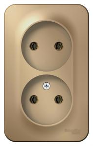 Розетка 2-м 16А О/У изолирующая пластина Титан Blanca