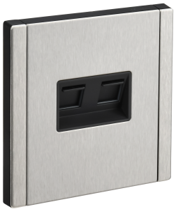 Розетка RJ11+RJ45 кат.5Е С/У Металл никель Forte&Piano