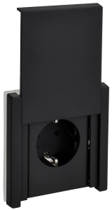 Розетка 1-м 16А С/У З/К со шторками с крышкой винтовое крепление IP44 Металл Черный Forte&Piano