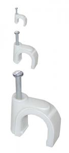 Скоба крепежная круглая 12мм пластиковая (100шт) ИЭК