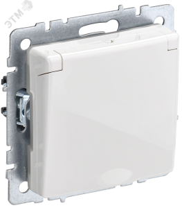 Розетка 1-м 16А С/У З/К со шторками с крышкой IP20 Белый Brite
