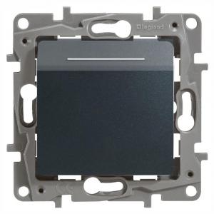 Выключатель карточный с выдержкой времени, с подсветкой Антрацит Legrand Etika