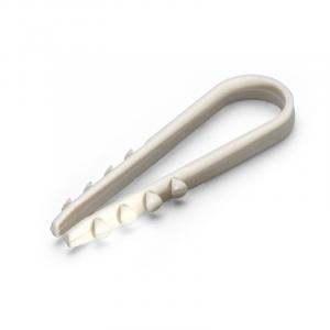 Дюбель-хомут (нейлон) ДХ 5-10 белый (100шт.) для круглого кабеля и провода Fortisflex
