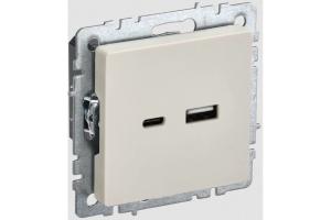Розетка USB А+С 18Вт С/У Бежевый Brite