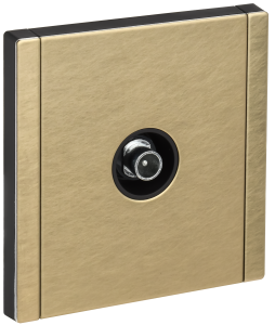 Розетка TV антенна С/У проходная Металл Шампань Forte&Piano