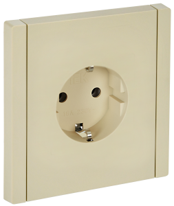 Розетка 1-м 16А С/У З/К Ваниль Forte&Piano