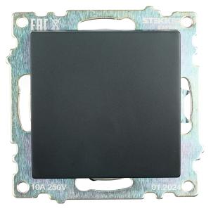 Переключатель 1-кл 10А С/У Черный Катрин
